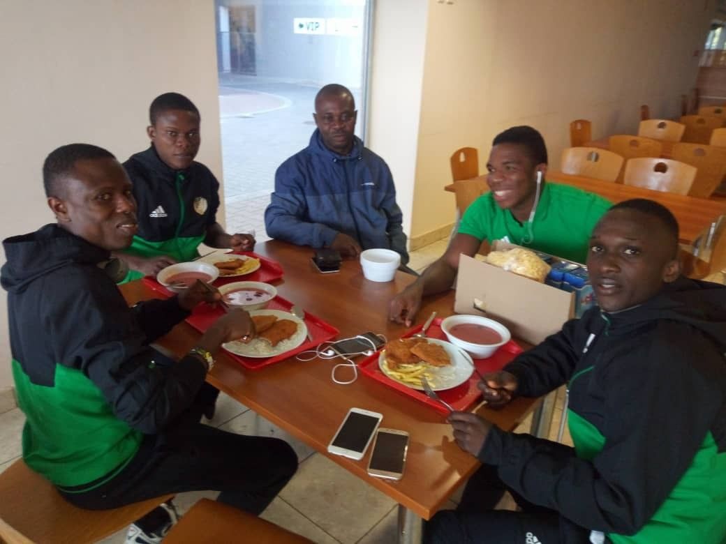 Team meal at the club canteen