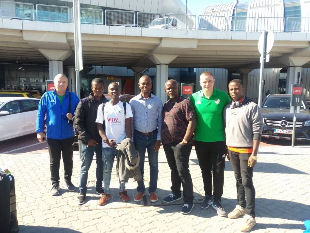 Received by club officials on arrival